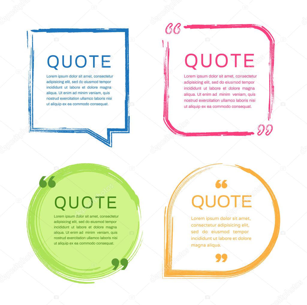 Quote frames templates. Vector illustration