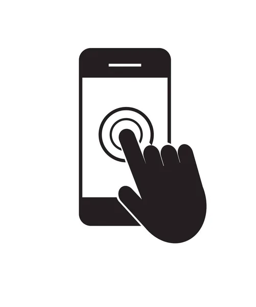 Smartphone Ícone Tela Sensível Toque Ilustração Vetorial — Vetor de Stock