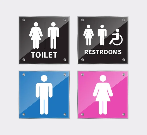 トイレの標識のセット ベクターイラスト — ストックベクタ