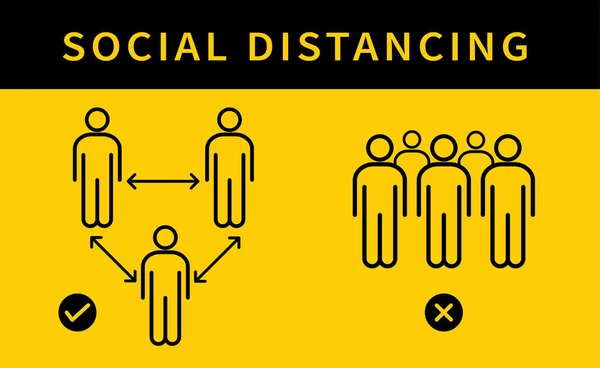 Social Distancing Keep Meter Distance Coronovirus Epidemic Protective Vector Illustration — Stock Vector