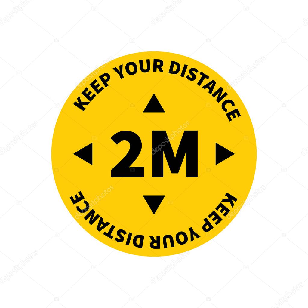 Social distancing. Footprint sign. Keep the 2 meter distance. Coronovirus epidemic protective. Vector illustration