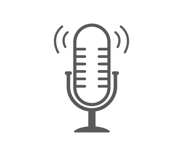 Mikrofonsymbol Podcast Radio Symbol Auf Weißem Hintergrund Vektorillustration — Stockvektor
