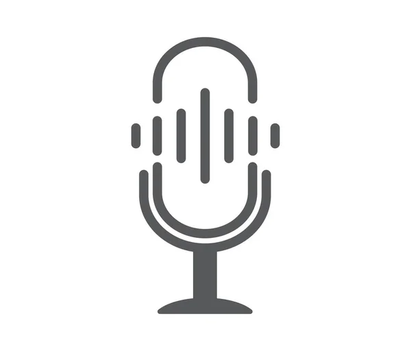 Піктограма Мікрофона Піктограма Радіостанції Podcast Білому Тлі Векторні Ілюстрації — стоковий вектор
