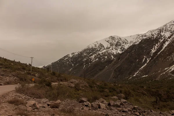 Horská Krajina Zimě Valds Valley Cajon Del Maipo Střední Chile — Stock fotografie