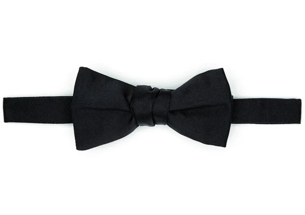 Classic Black Bow Tie Acessórios Smoking Preto Isolado Estilo Homem — Fotografia de Stock