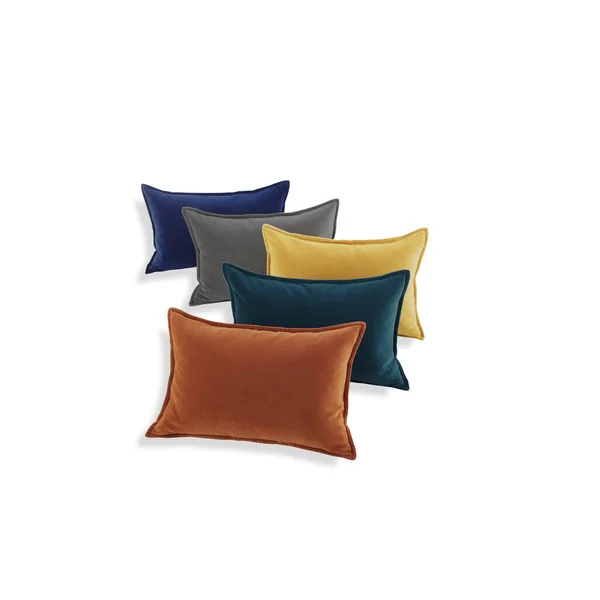 Group Pillows Multicolored Cushions Isolated — Stock Photo, Image