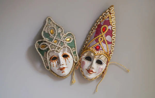 Máscara veneciana tradicional. Venecia Italia. Enfoque selectivo . — Foto de Stock