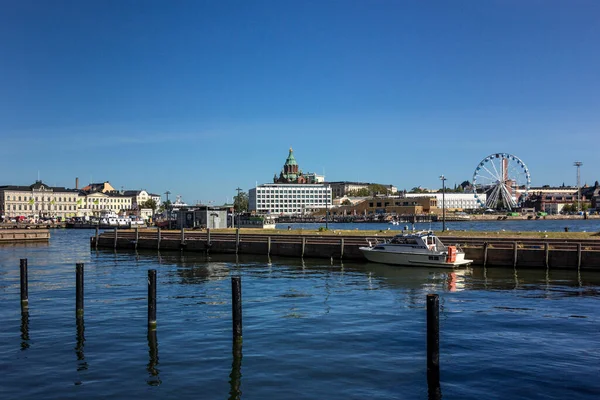 Хельсинки Финляндия Сентября 2019 Года Пристань Яхт Набережная Возле Рыночной — стоковое фото