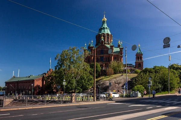 Helsinki Finlândia Setembro 2019 Catedral Assunção Uma Colina Centro Cidade — Fotografia de Stock