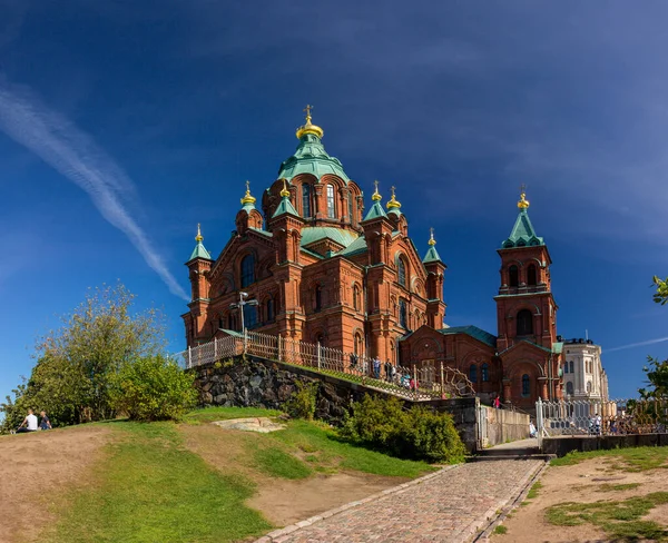 Helsinki Finlândia Setembro 2019 Catedral Assunção Uma Colina Centro Cidade — Fotografia de Stock