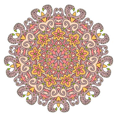 Etnik mandala tasarım, vektör Doğu desen, yuvarlak