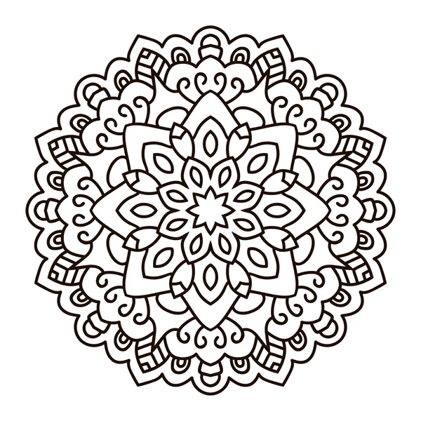 Eastern ethnic mandala. Round symmetrical pattern — Stock Vector