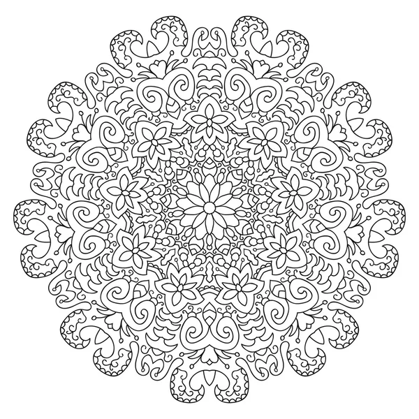 Doğu etnik mandala. Yuvarlak simetrik desen.