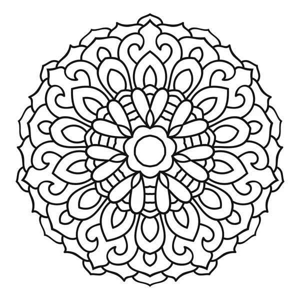 Mandala contour rond pour livre à colorier. Vintage décoratif — Image vectorielle