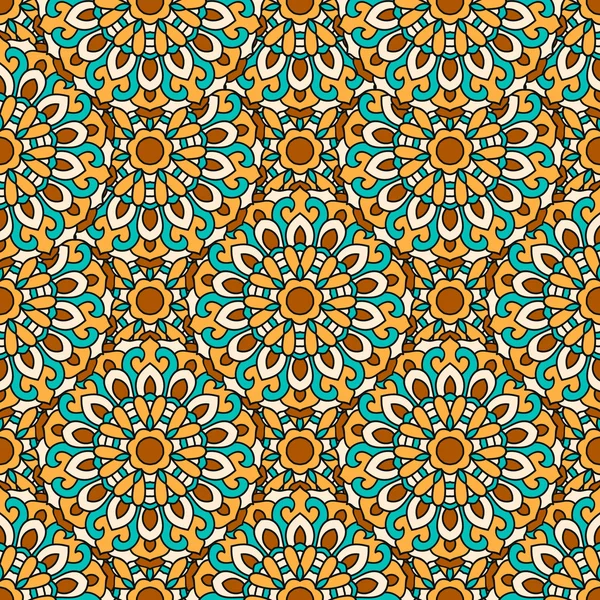 Simetrik mandalalar ile Seamless modeli. Etnik dokusu içinde