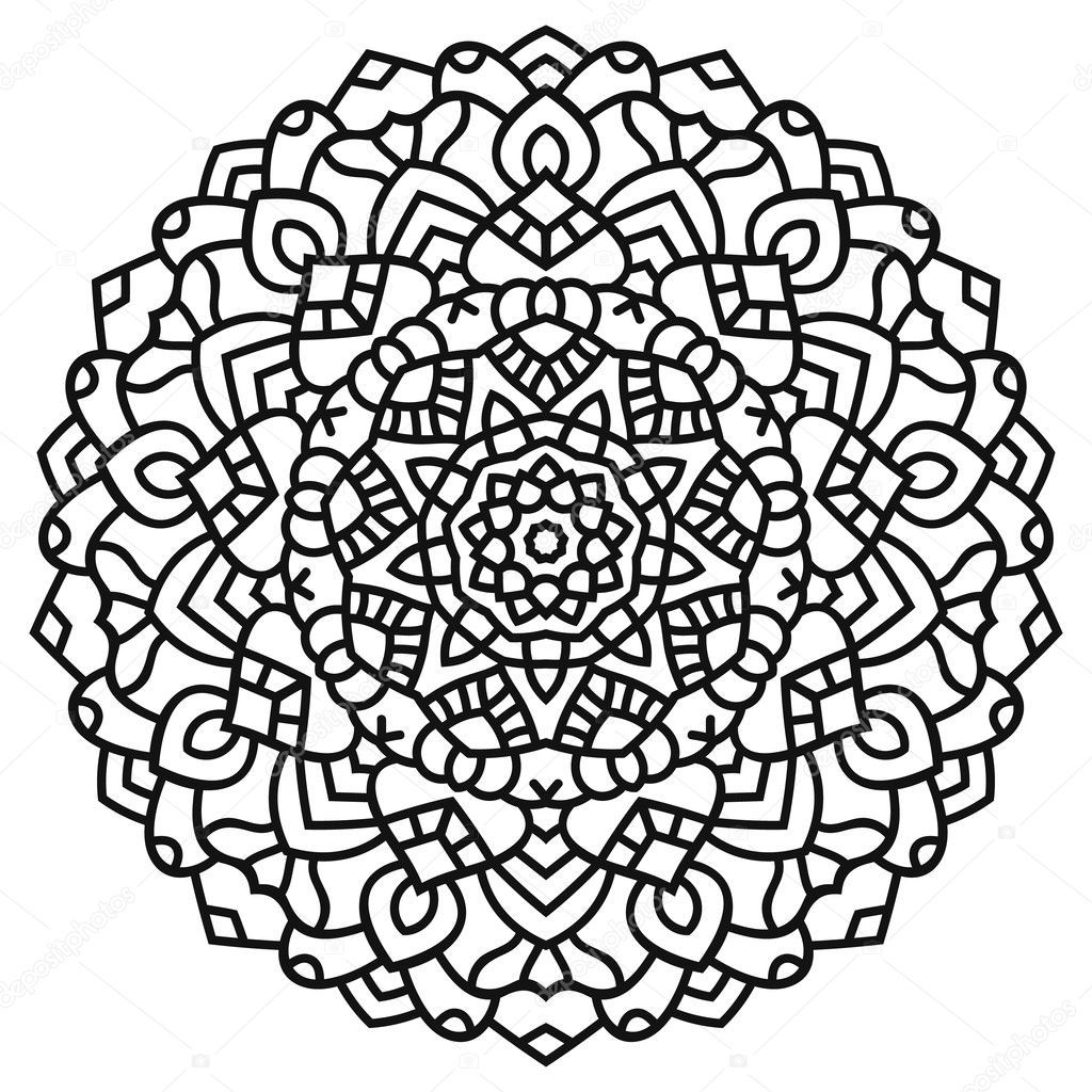 Vector mandala, India ornament. Ethnic symmetrical pattern on