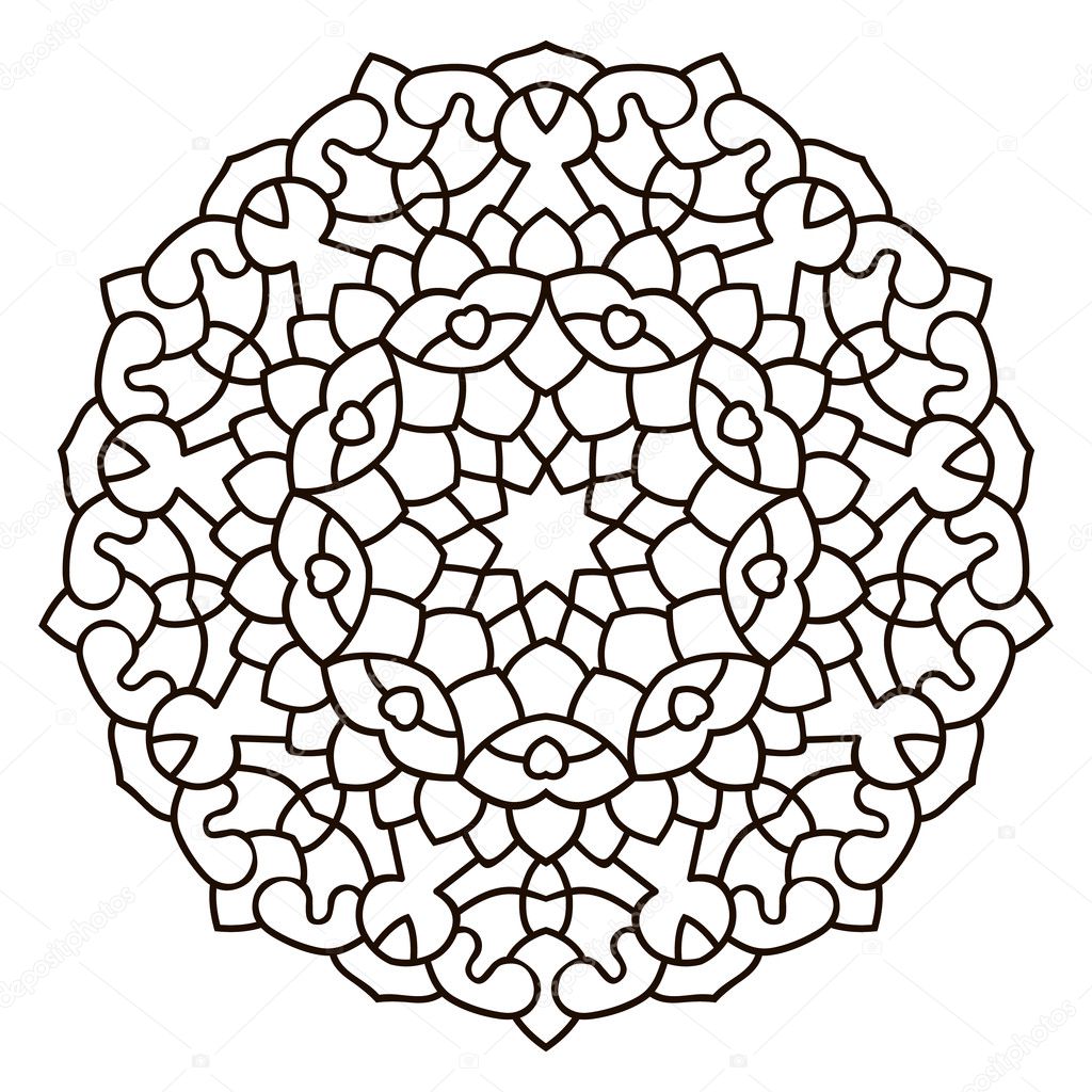 Vector mandala, India ornament. Ethnic symmetrical pattern