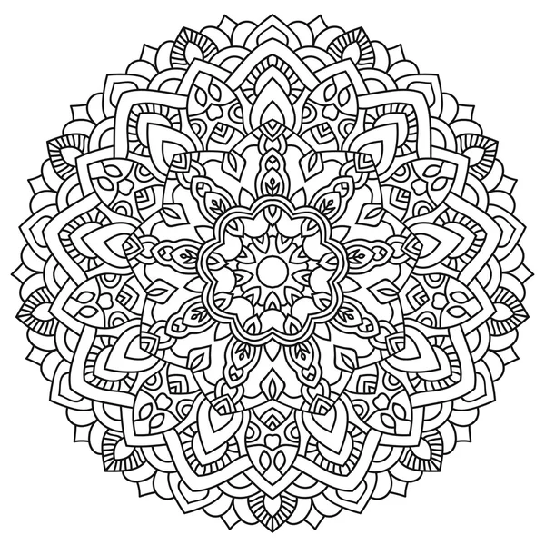 Esboço redondo Mandala para colorir livro. Vintage decorativo —  Vetores de Stock