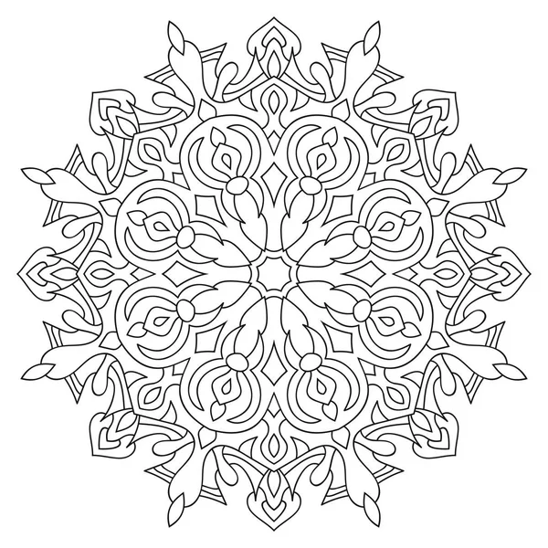 Mandala circolare simmetrica su sfondo bianco. Illustrazione di — Vettoriale Stock
