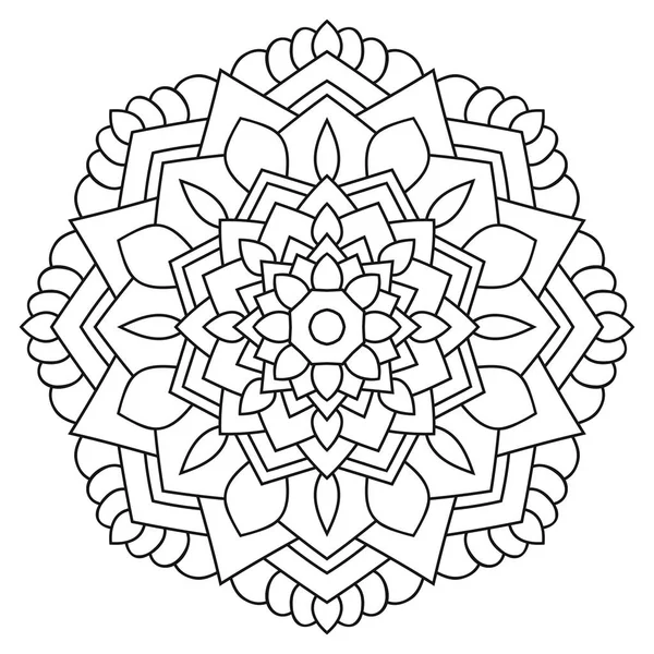 Mandala simetrică circulară pe fundal alb. Ilustraţia de — Vector de stoc