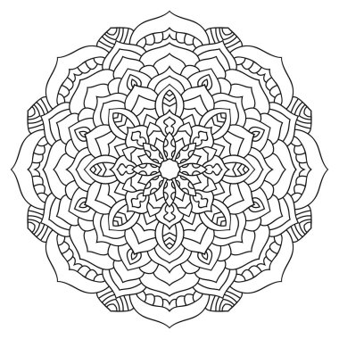 Doğu etnik mandala. Yuvarlak simetrik desen. Boyama