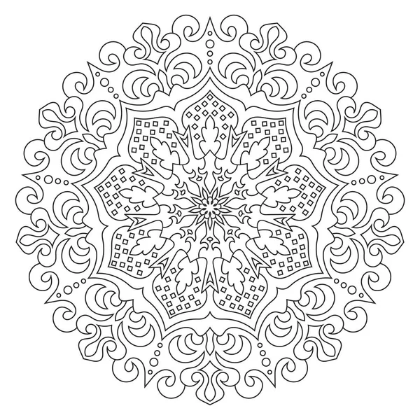 Ornament geometric circular. Conturul rotund Mandala pentru — Vector de stoc