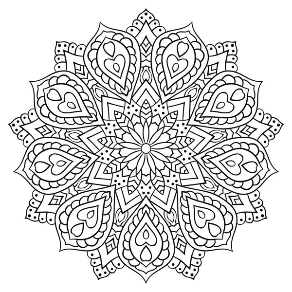 Dairesel geometrik süsleme. Yuvarlak Mandala için anahat