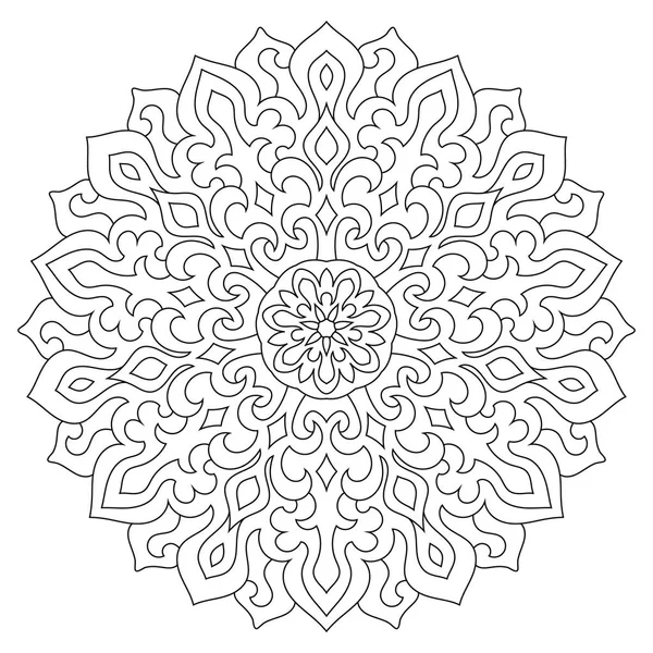 Ornamento geométrico circular. Esboço redondo Mandala para colorir página — Vetor de Stock