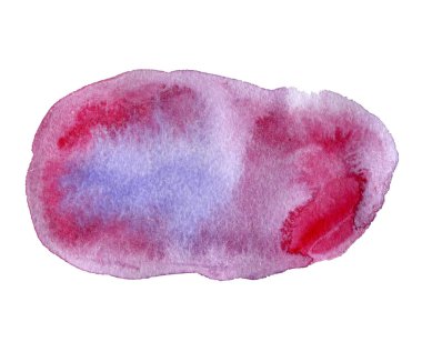 Pembe ve mavi sıçraması ile sulu boya spot. Elle çizilmiş