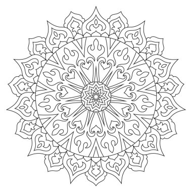 Mandala. Etnik Dekoratif süsleme. Yuvarlak çiçek deseni