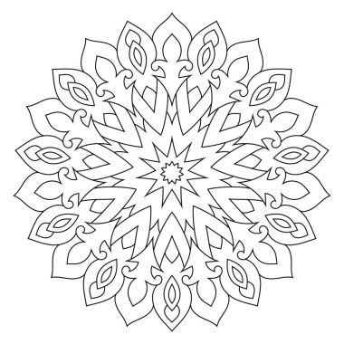 Mandala. Etnik Dekoratif süsleme. Yuvarlak çiçek deseni