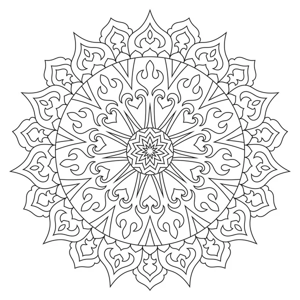 Μάνταλα. Εθνοτική διακοσμητικό στολίδι. Στρογγυλό λουλούδι μοτίβο — Διανυσματικό Αρχείο