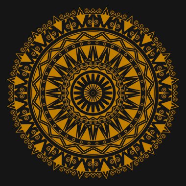 Altın süs mandala iş için yazdırma,