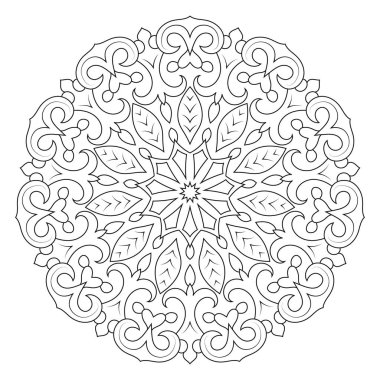 Dairesel geometrik süsleme. Yuvarlak Mandala için anahat