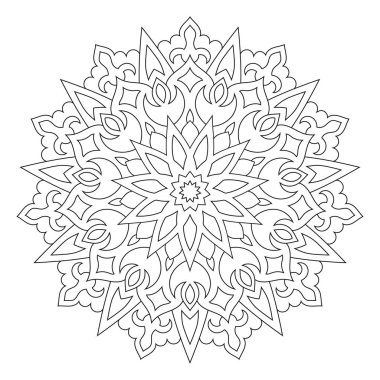 Dairesel geometrik süsleme. Yuvarlak Mandala için anahat