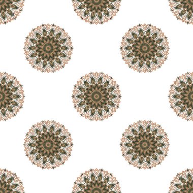 Renkli mandalalar ile Seamless modeli. Brezilya dili, Hint, Türk