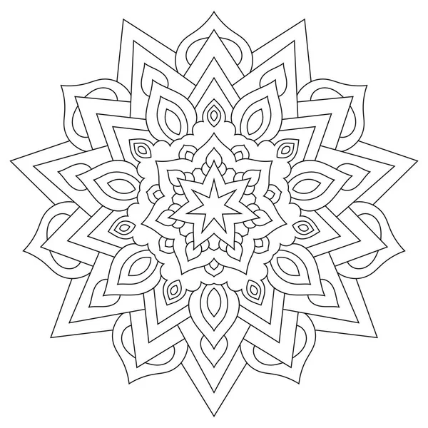 Kreisförmige geometrische Ornamente. runde Umrisse Mandala für Malbuch-Seite — Stockvektor