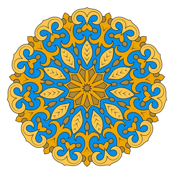 Mandala vector etnische kleurenpatroon, ronde symmetrische — Stockvector