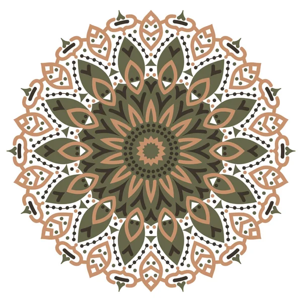 Цветная мандала векторный этнический шаблон, круглый симметричный — стоковый вектор