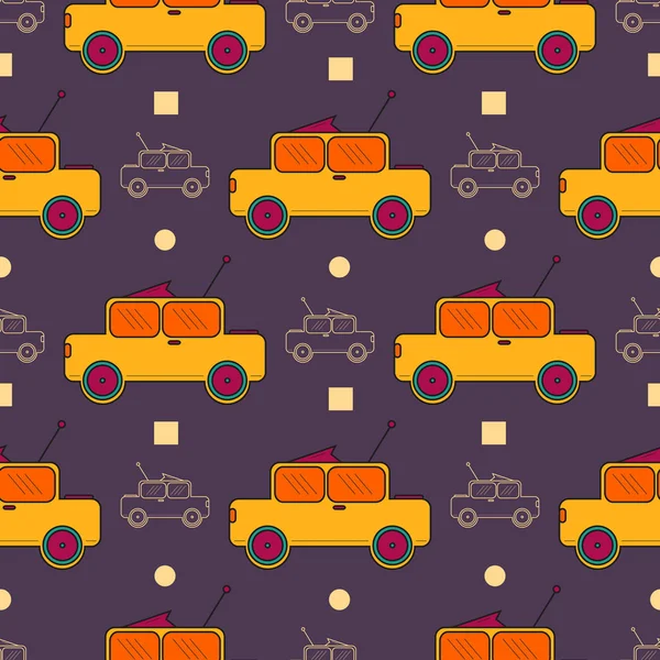 Seamless surface pattern with children cars — Stock Vector