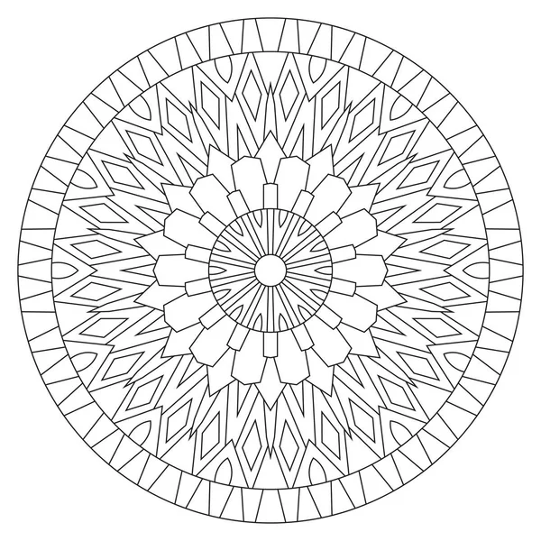 Ornamento geometrico circolare. Profilo rotondo Mandala per — Vettoriale Stock