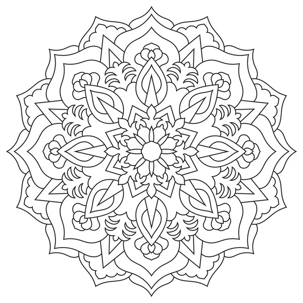 Circular geometric ornament. Round outline Mandala for — Stock Vector