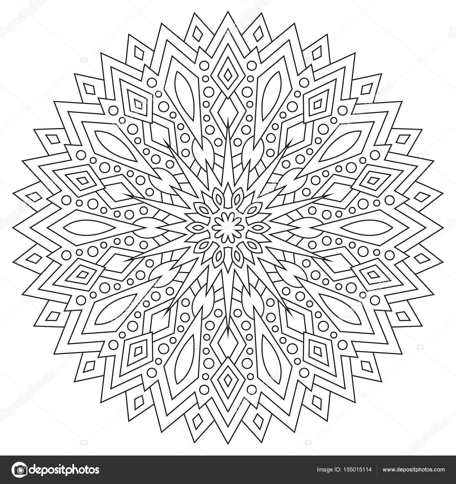 Contour rond Mandala pour livre de coloriage — Image vectorielle
