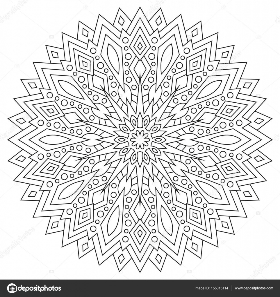 Contour rond Mandala pour livre de coloriage — Image vectorielle