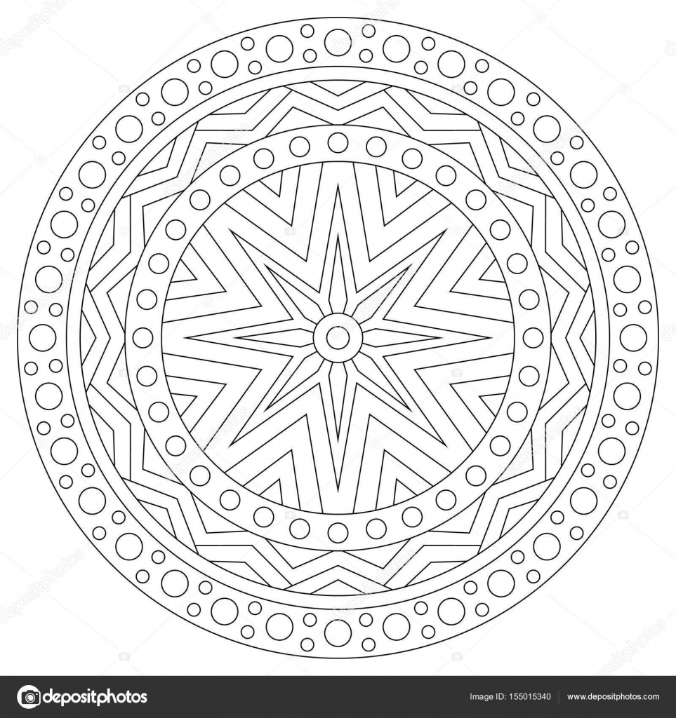 Zwart-wit mandala kleurplaten pagina voor volwassenen — Stockvector © Ladika888 #155015340