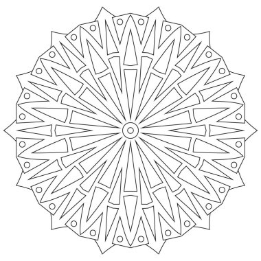 Dairesel geometrik süsleme. Yuvarlak Mandala için anahat