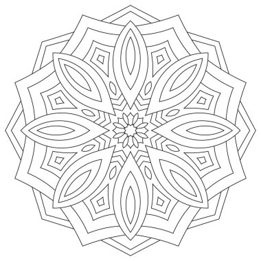 Çiçek mandala. Oryantal yuvarlak süsleme dekorasyon. Sayfa