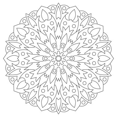 Etnik öğe mandala. Dairesel desen boyama sayfası için