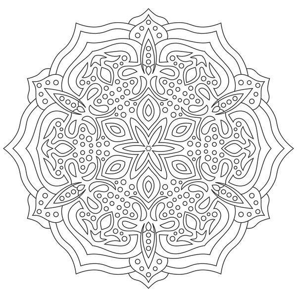 Ornement géométrique circulaire. contour rond Mandala pour la page de livre à colorier — Image vectorielle