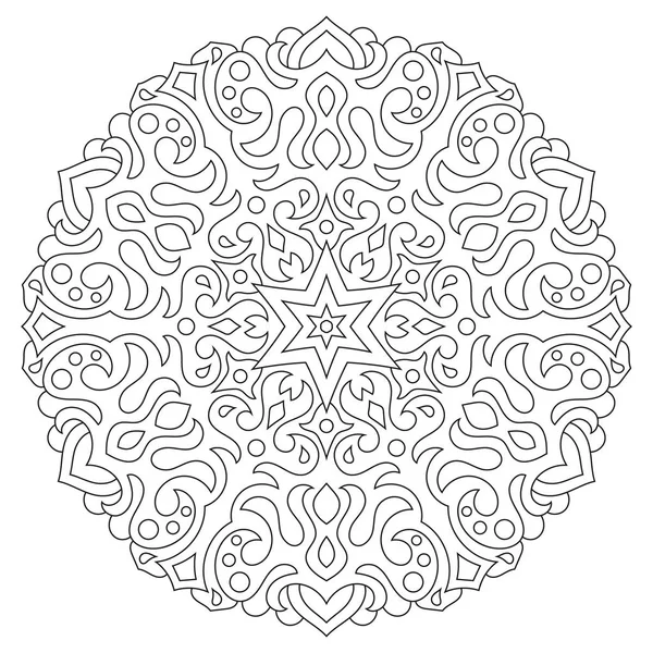 Çiçek mandala. Oryantal yuvarlak süsleme dekorasyon. Sayfa